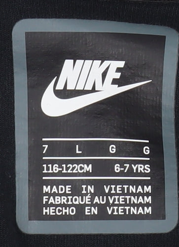 Nike Boys Black Hooded Track Jacket 6-7 Years Full Zip Sportswear