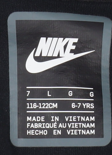 Nike Boys Black Hooded Track Jacket 6-7 Years Full Zip Sportswear