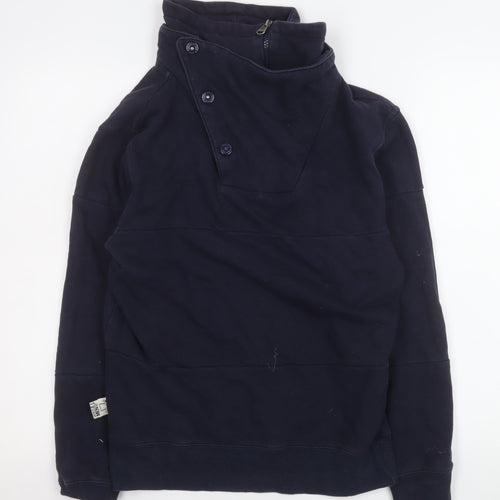 Iceman Men Blue High Neck Henley Sweatshirt Size S