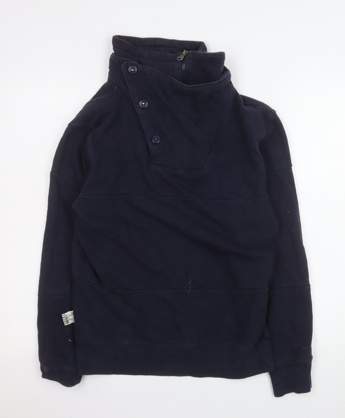 Iceman Men Blue High Neck Henley Sweatshirt Size S