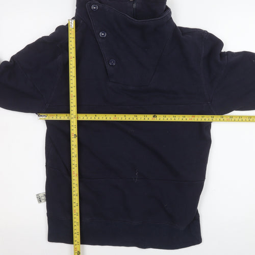 Iceman Men Blue High Neck Henley Sweatshirt Size S