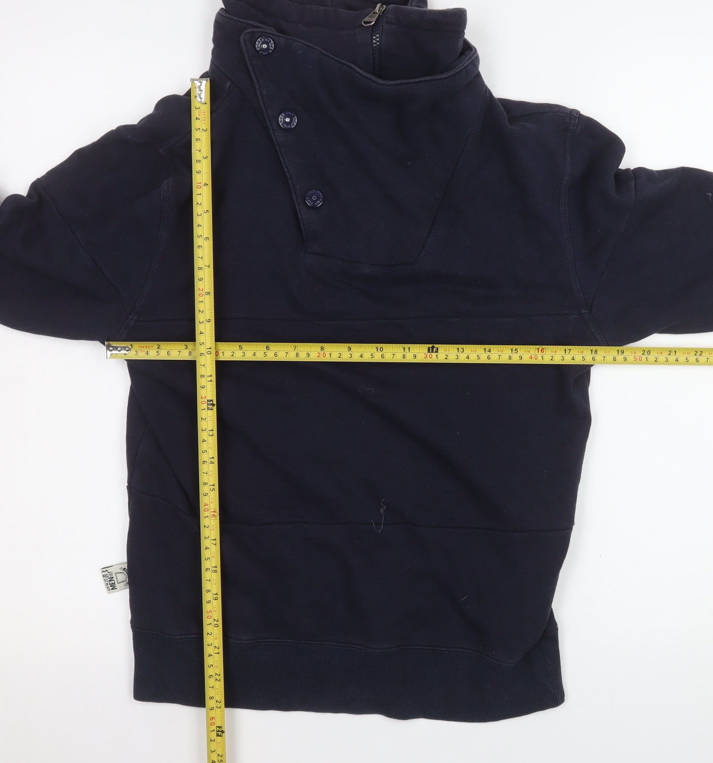 Iceman Men Blue High Neck Henley Sweatshirt Size S