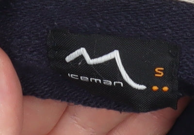 Iceman Men Blue High Neck Henley Sweatshirt Size S