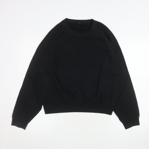 Uniqlo Men's Black L Pullover Sweatshirt Crew Neck Cotton Blend