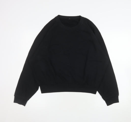Uniqlo Men's Black L Pullover Sweatshirt Crew Neck Cotton Blend