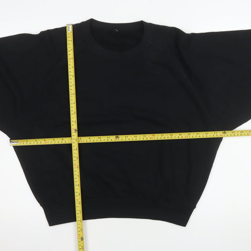 Uniqlo Men's Black L Pullover Sweatshirt Crew Neck Cotton Blend