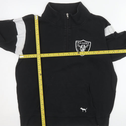 Victoria's Secret PINK Women's Black Raiders 1/4 Zip Sweatshirt M