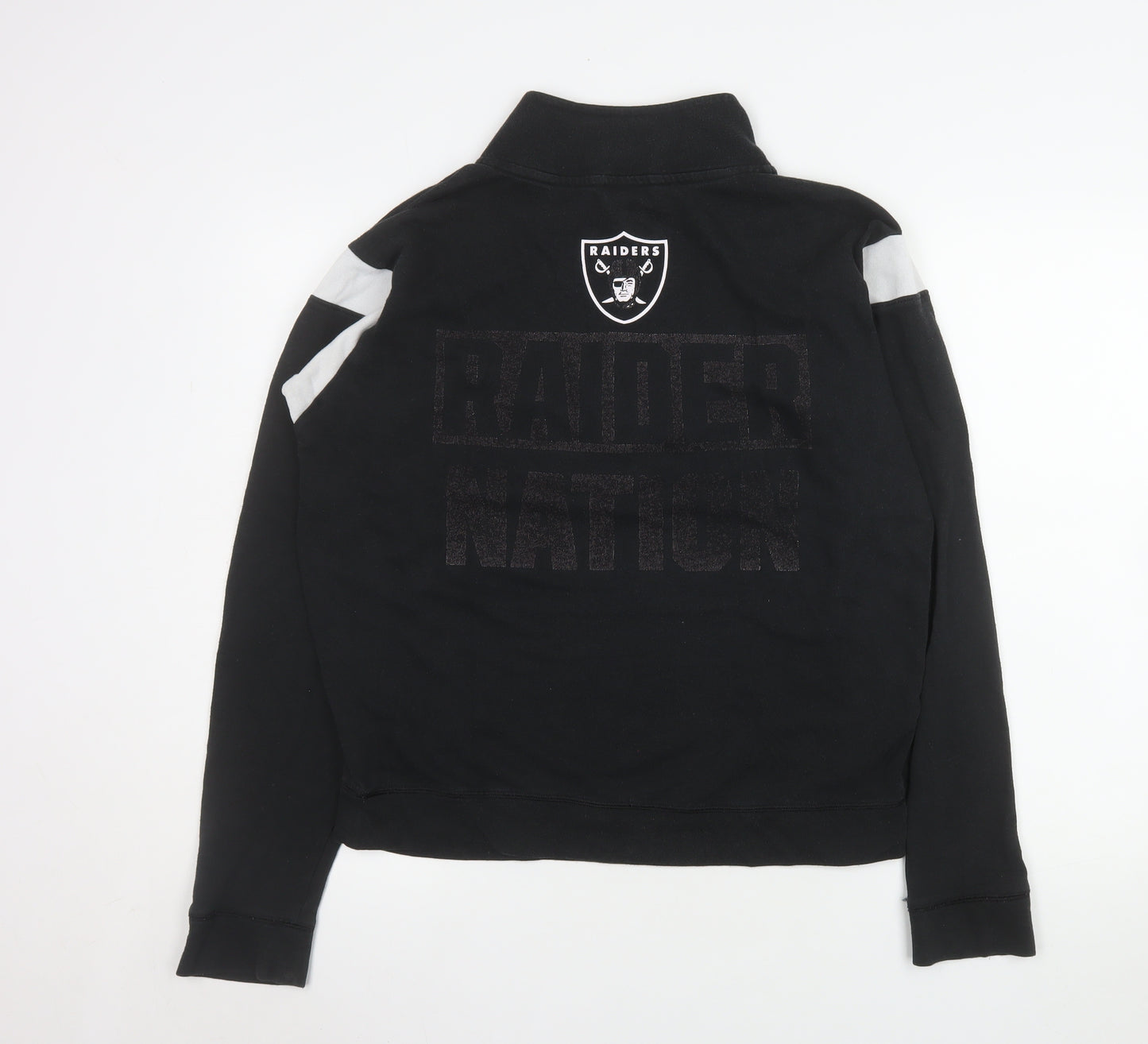 Victoria's Secret PINK Women's Black Raiders 1/4 Zip Sweatshirt M