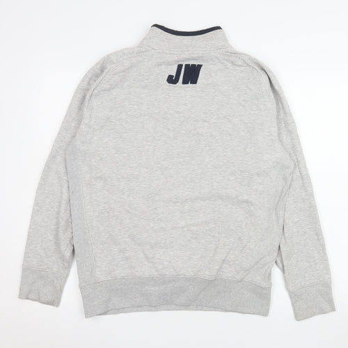 Jack Wills Mens Grey 1/4 Zip Sweatshirt Size S Cotton Blend