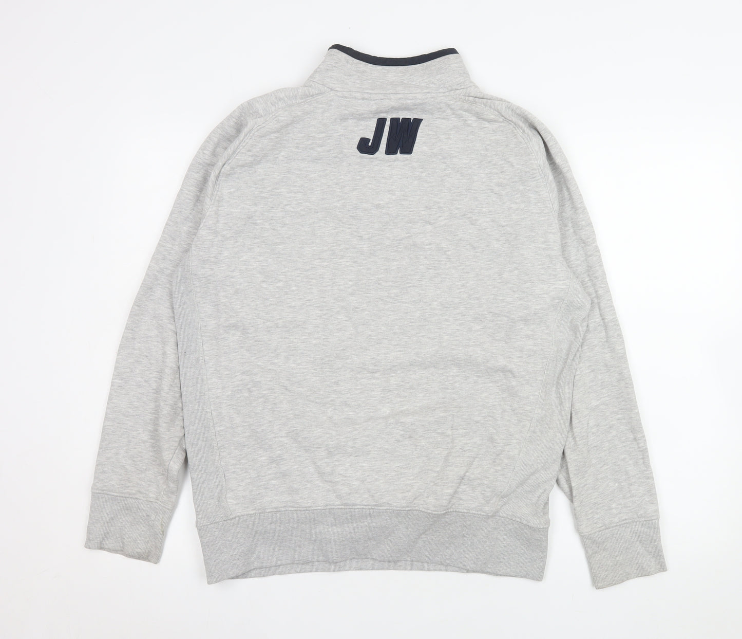 Jack Wills Mens Grey 1/4 Zip Sweatshirt Size S Cotton Blend