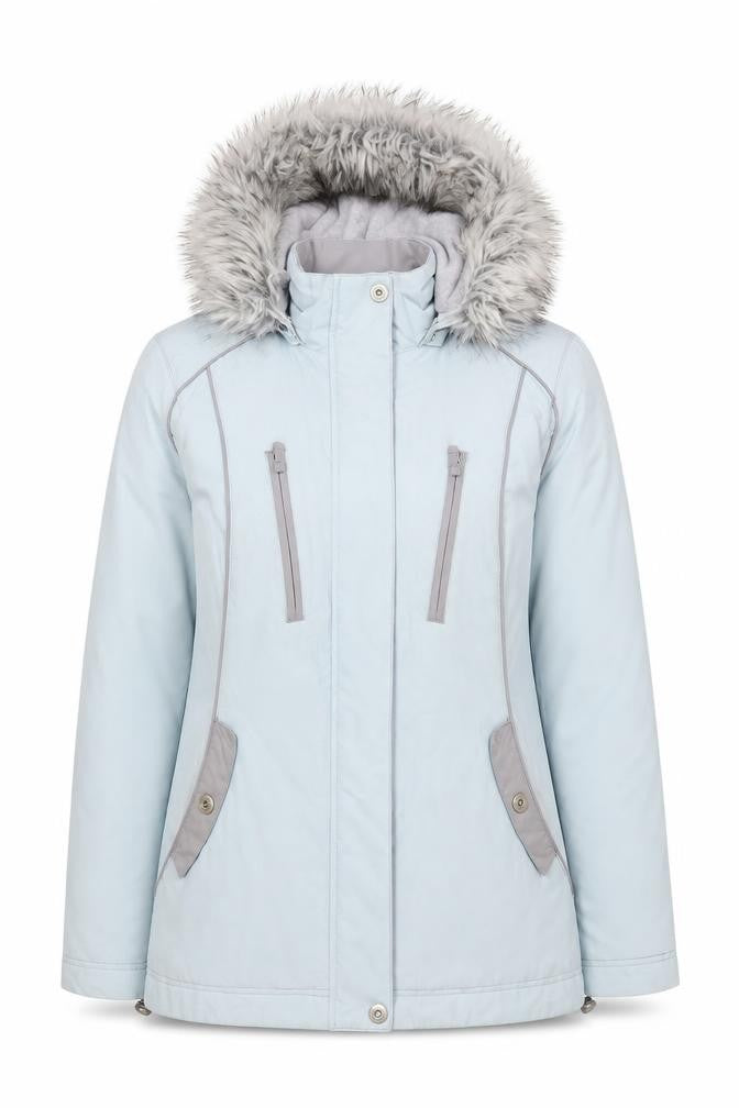 Marks and Spencer Per Una Women’s Blue Fur Hooded Puffer Jacket S