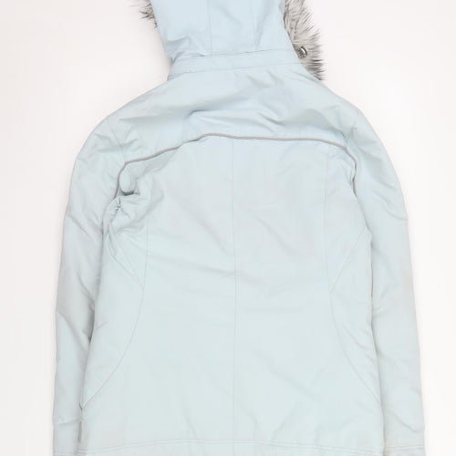 Marks and Spencer Per Una Women’s Blue Fur Hooded Puffer Jacket S