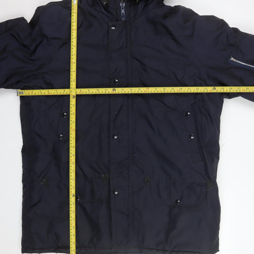 Golden Eagle Men’s Blue L Parka Coat Hooded Nylon Winter Jacket