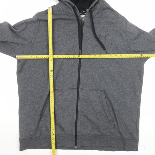 Under Armour Men's Grey XL Hooded Full Zip ColdGear Jacket