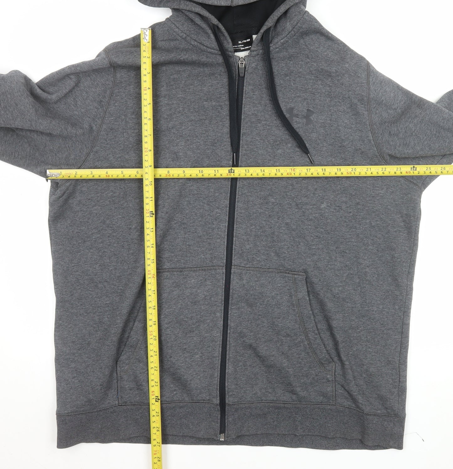 Under Armour Men's Grey XL Hooded Full Zip ColdGear Jacket