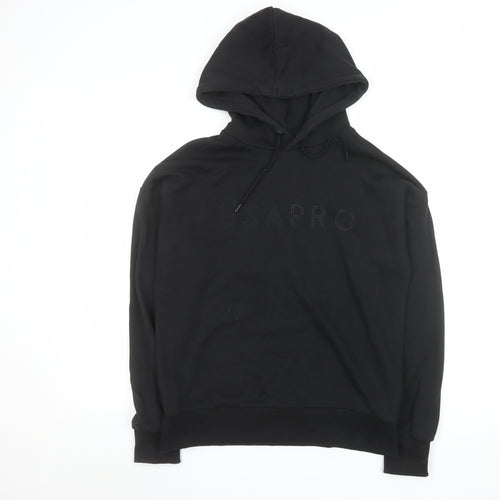 USA Pro Womens Black Hoodie UK 12 Pullover Cotton Blend Casual