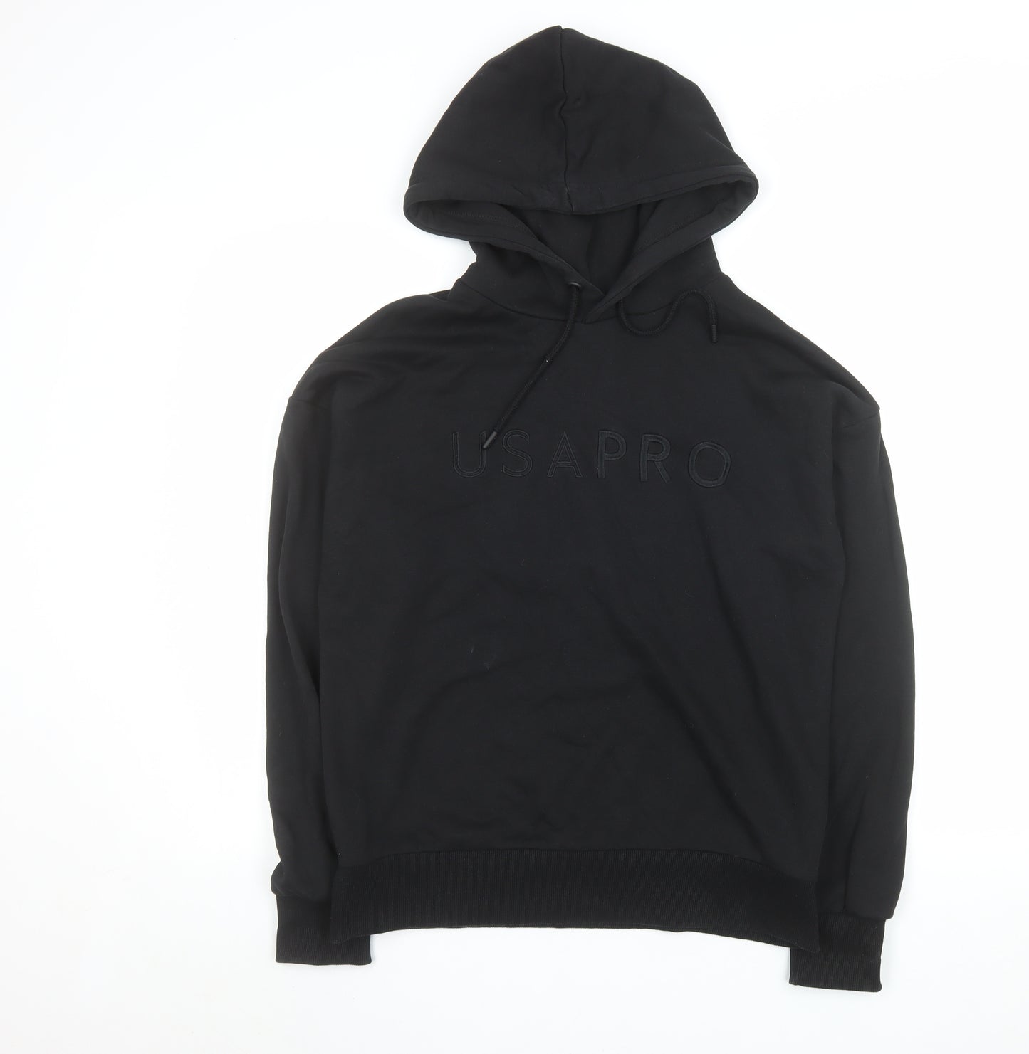 USA Pro Womens Black Hoodie UK 12 Pullover Cotton Blend Casual