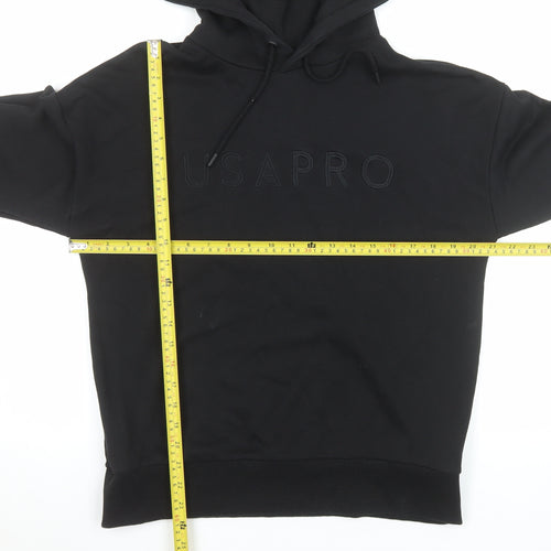 USA Pro Womens Black Hoodie UK 12 Pullover Cotton Blend Casual