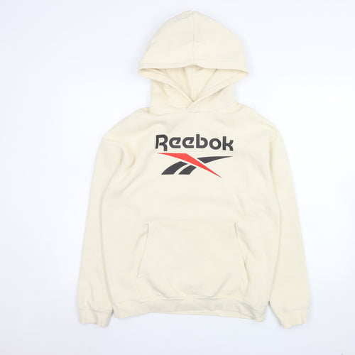 Reebok x H&M Girls Beige Hoodie 13-14 Years Pullover Hooded Sweatshirt