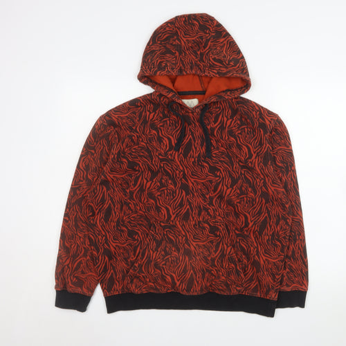 A.M. London Women's Red Black Animal Print Pullover Hoodie Size 12