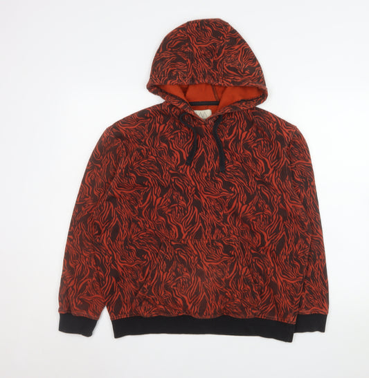 A.M. London Women's Red Black Animal Print Pullover Hoodie Size 12