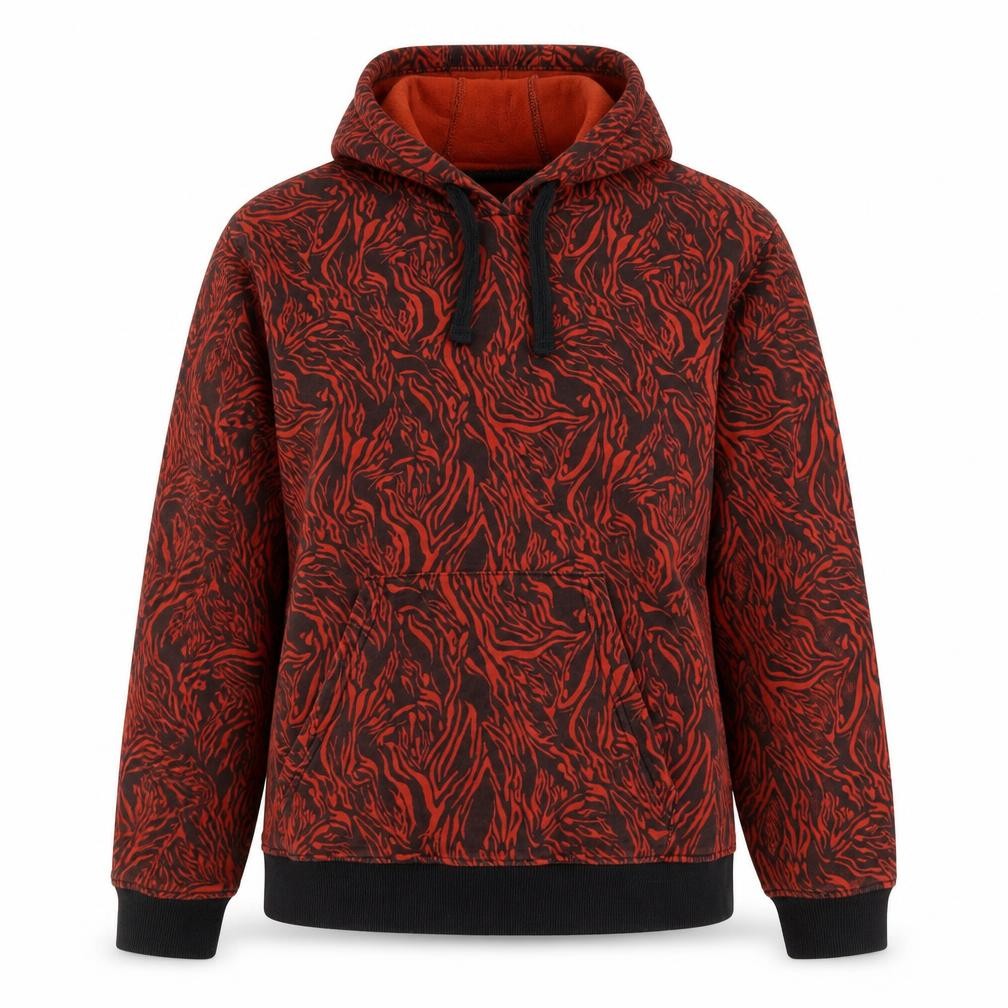 A.M. London Women's Red Black Animal Print Pullover Hoodie Size 12