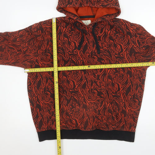 A.M. London Women's Red Black Animal Print Pullover Hoodie Size 12