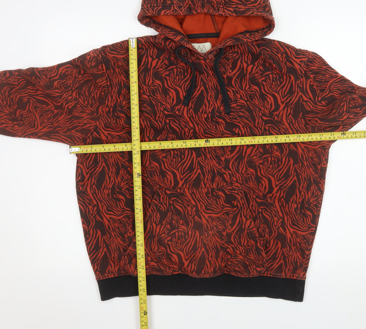 A.M. London Women's Red Black Animal Print Pullover Hoodie Size 12