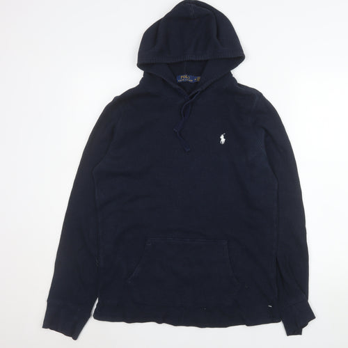 Ralph Lauren Men's Blue Cotton Pullover Hoodie Medium