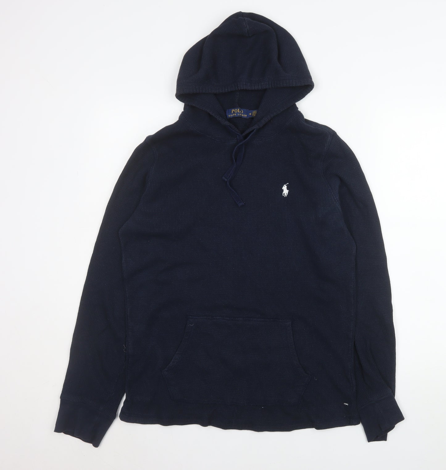 Ralph Lauren Men's Blue Cotton Pullover Hoodie Medium