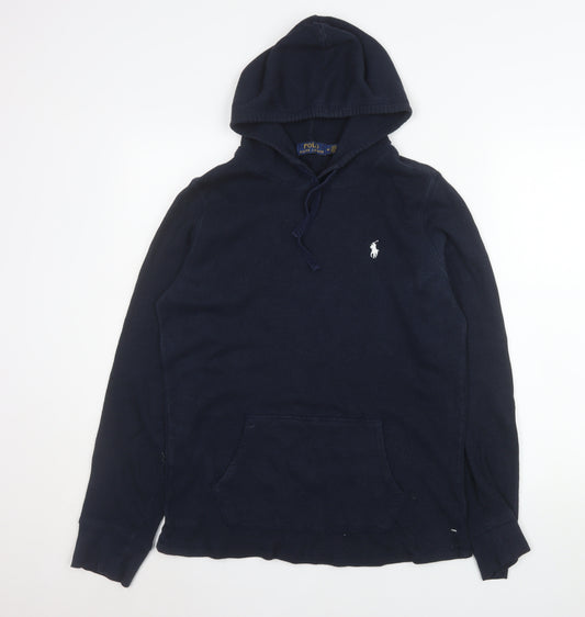 Ralph Lauren Men's Blue Cotton Pullover Hoodie Medium