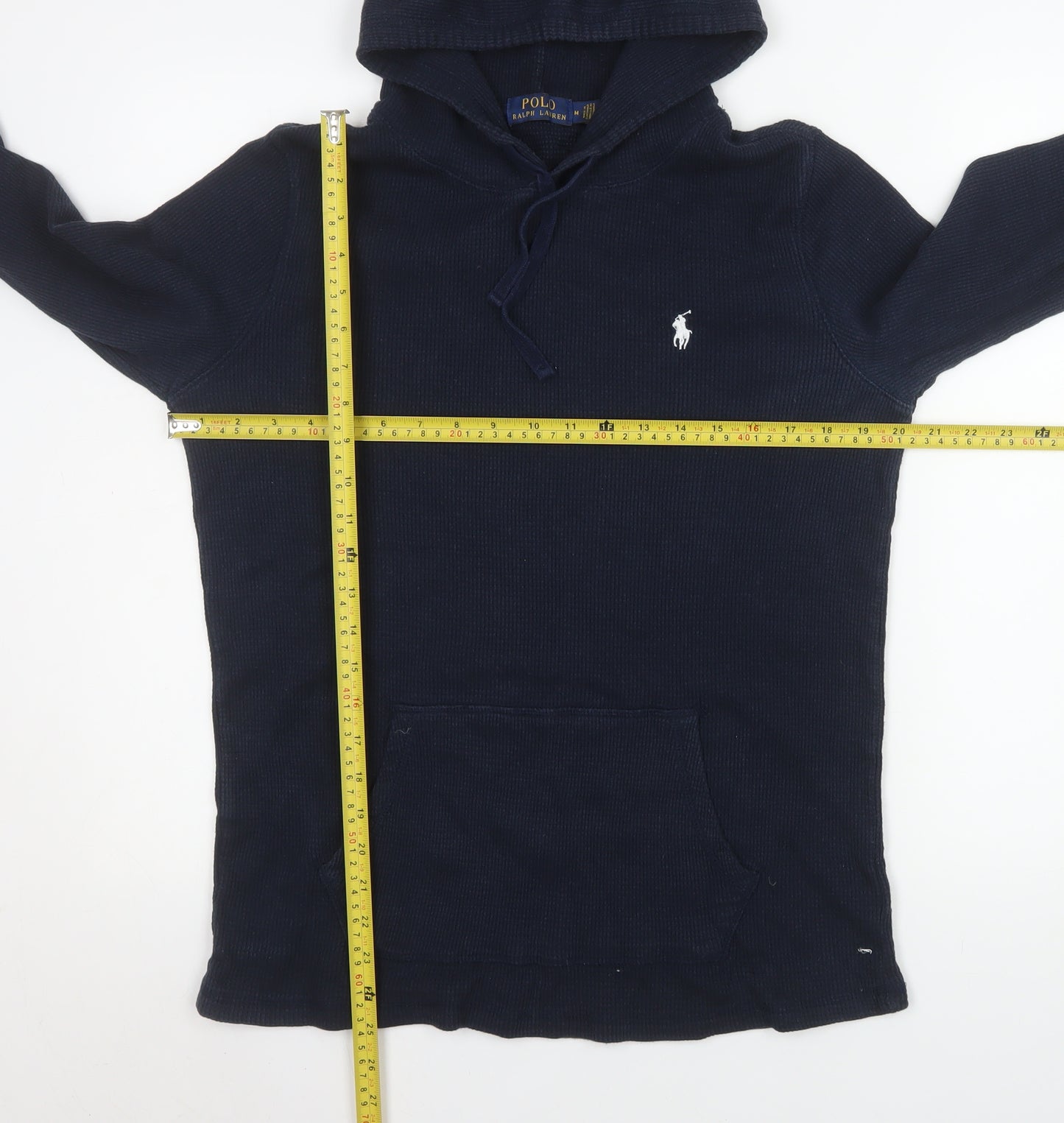 Ralph Lauren Men's Blue Cotton Pullover Hoodie Medium