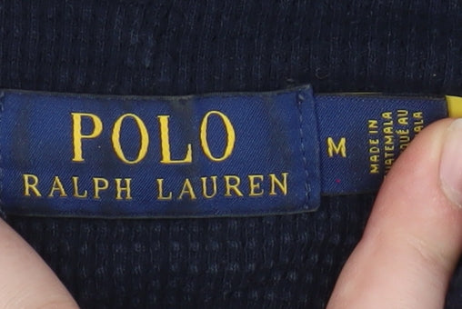 Ralph Lauren Men's Blue Cotton Pullover Hoodie Medium