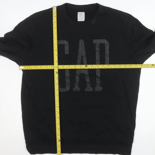 GAP Mens Black M Crew Neck Pullover Sweatshirt Cotton Blend