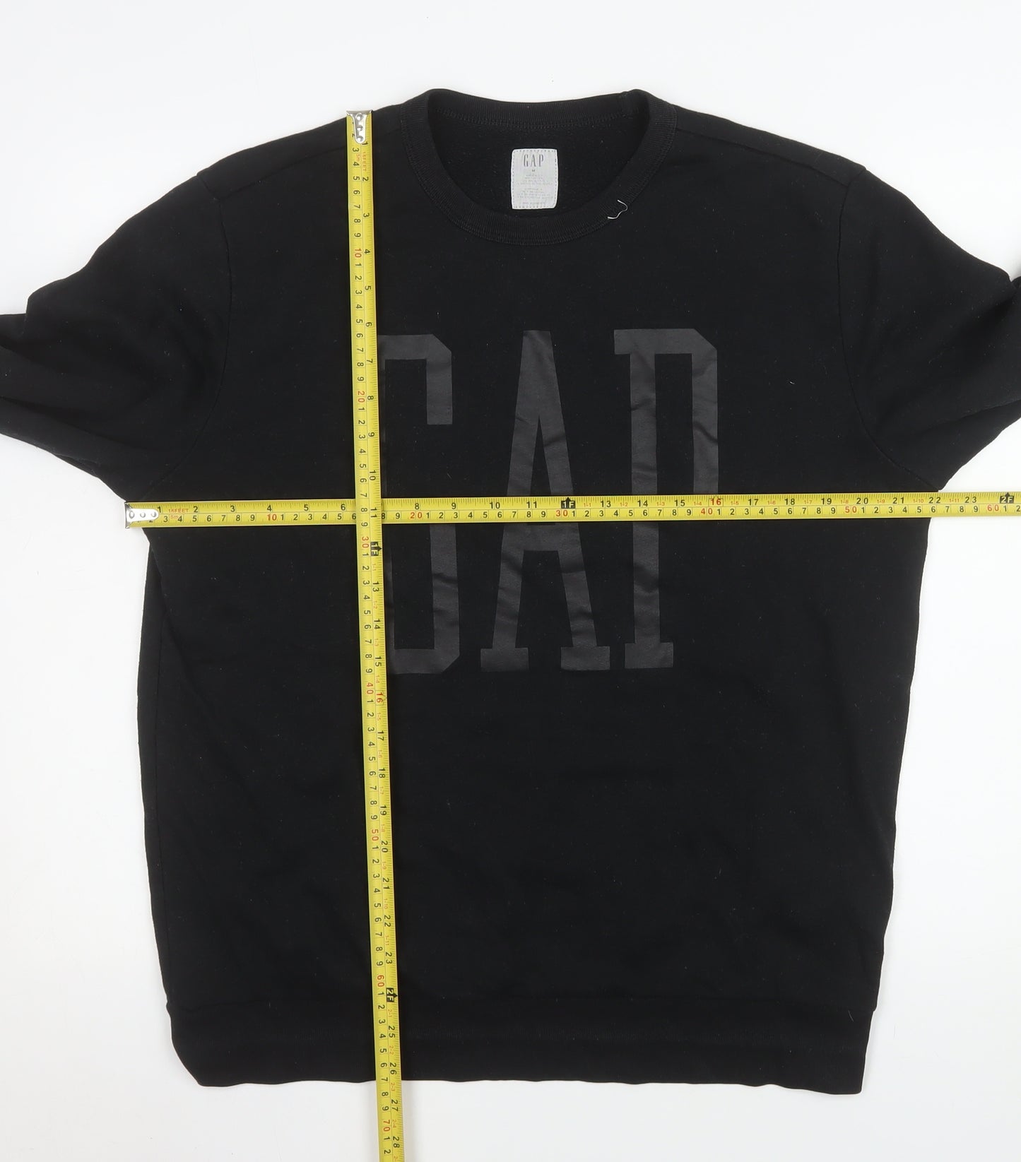 GAP Mens Black M Crew Neck Pullover Sweatshirt Cotton Blend