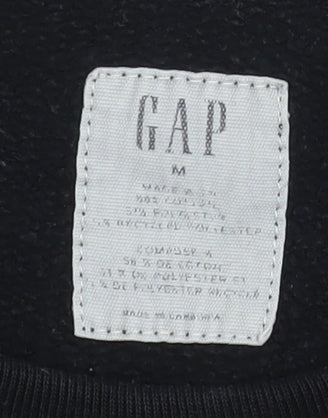 GAP Mens Black M Crew Neck Pullover Sweatshirt Cotton Blend