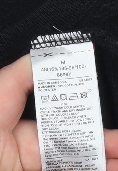 GAP Mens Black M Crew Neck Pullover Sweatshirt Cotton Blend