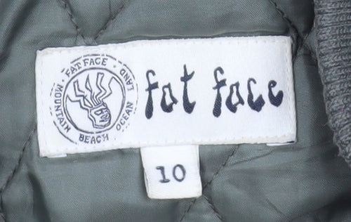 Fat Face Women Green Faux Fur Hooded Parka Coat Size 10
