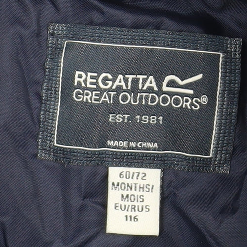 Regatta Boys Blue Waterproof Hooded Snowsuit 6-7 Years Winter Outerwear