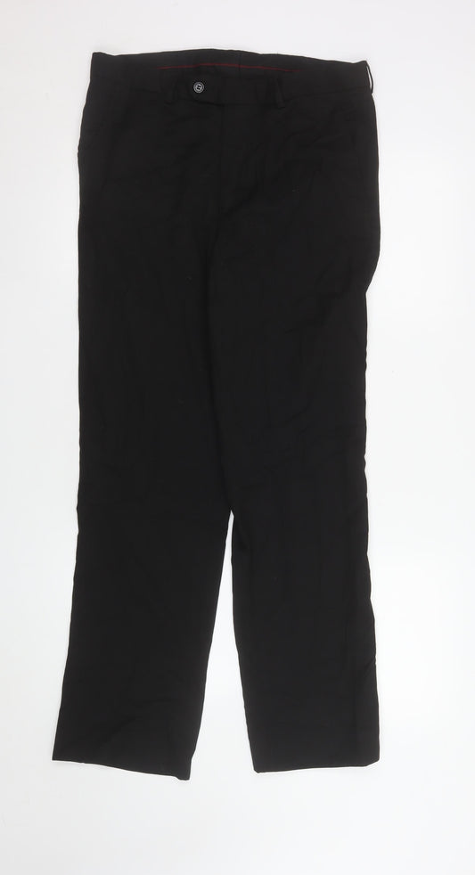 Matalan Men's Black 32x31 Regular Fit Dress Trousers