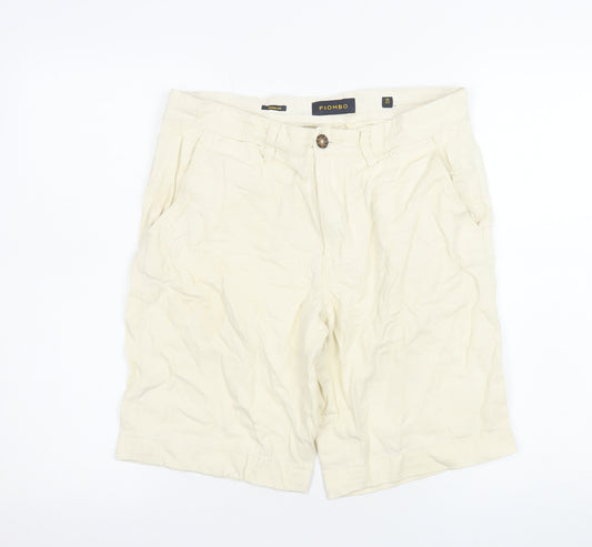 Piombo Men's Beige Chino Shorts Size S Casual Cotton