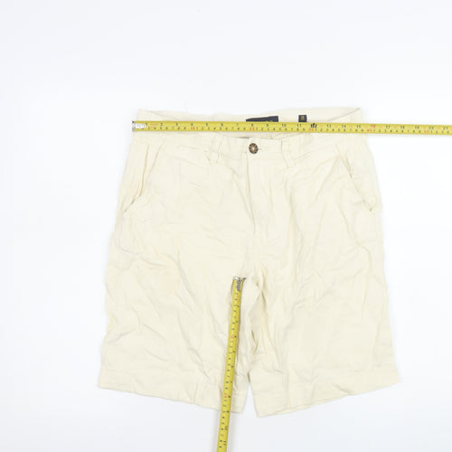 Piombo Men's Beige Chino Shorts Size S Casual Cotton