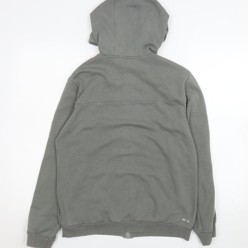 Adidas Girls Grey Hooded Track Jacket M 12-14 Years Full Zip Striped