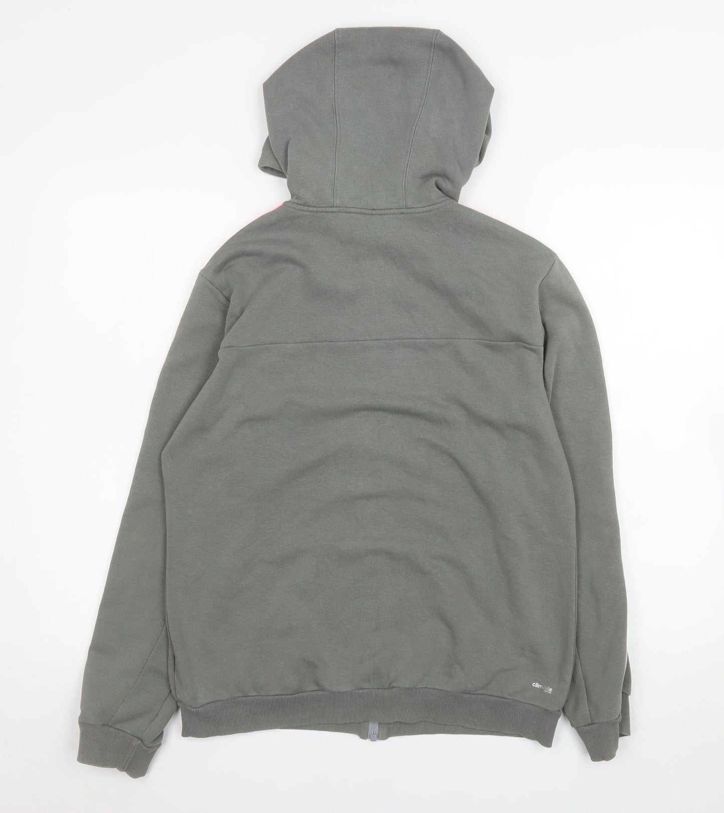 Adidas Girls Grey Hooded Track Jacket M 12-14 Years Full Zip Striped