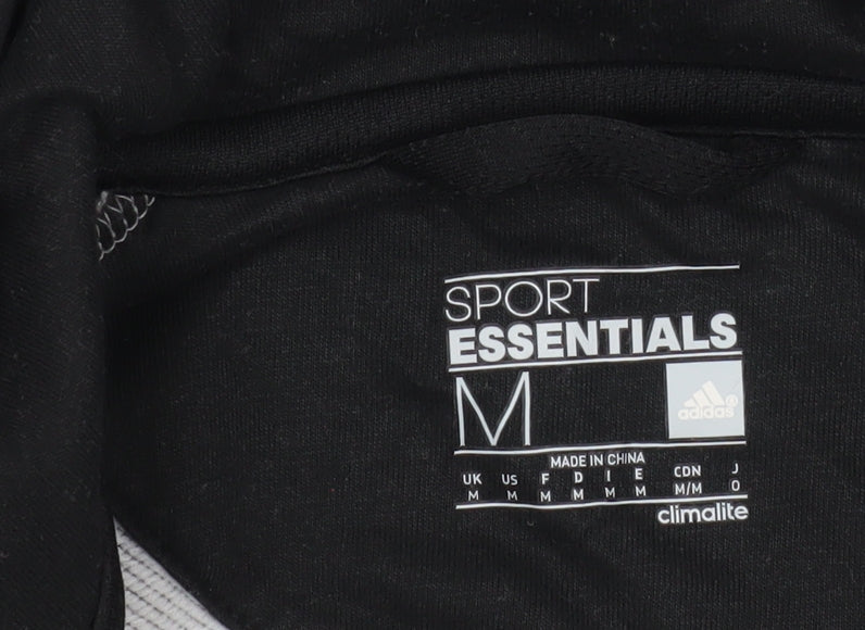 Adidas Men Grey Sport Essentials Hooded Full Zip Jacket M