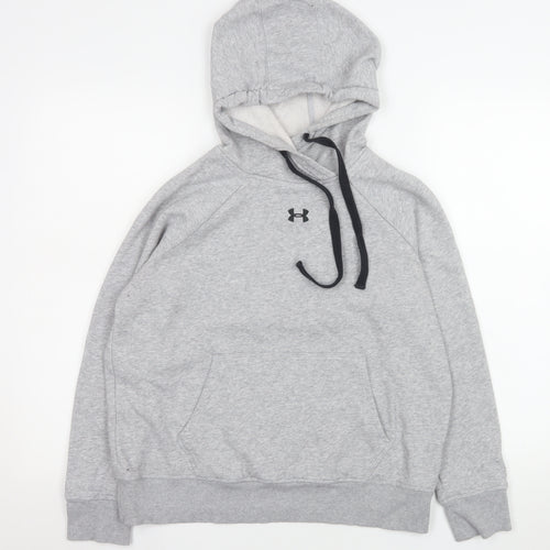 Under Armour Women's Grey Pullover Hoodie Small Loose Fit Cotton Blend