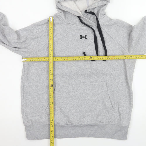 Under Armour Women's Grey Pullover Hoodie Small Loose Fit Cotton Blend