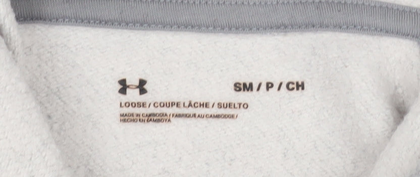 Under Armour Women's Grey Pullover Hoodie Small Loose Fit Cotton Blend