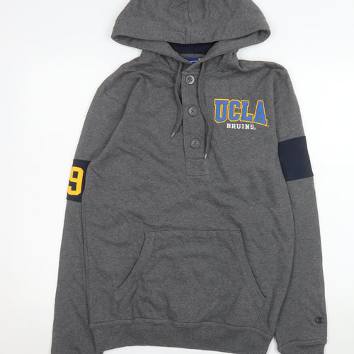 Champion Men's Grey UCLA Henley Hoodie Size S