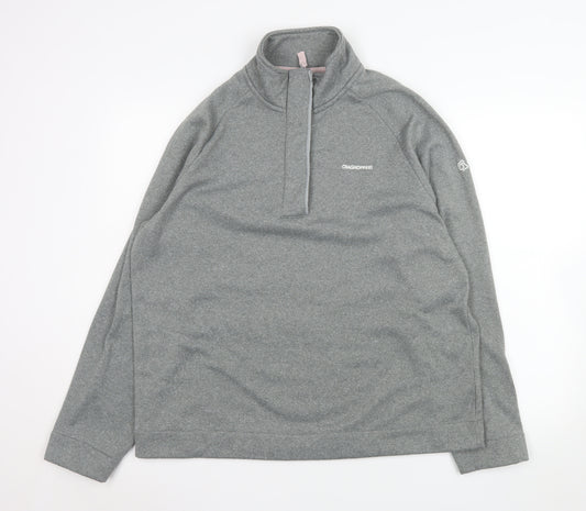 Craghoppers Women's Grey 1/2 Zip Fleece Sweatshirt UK 20 Polyester